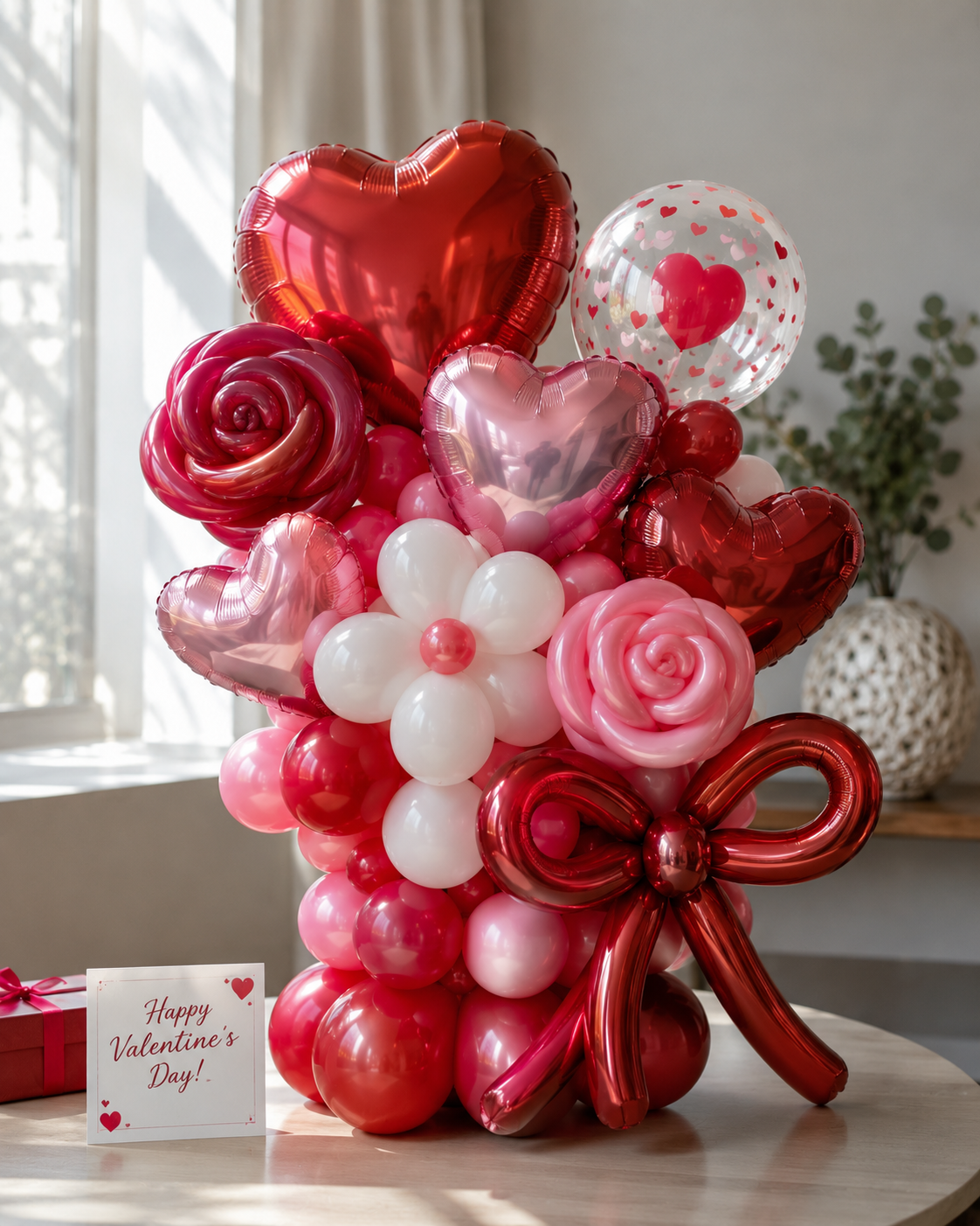 Valentine's Day themed balloon creations