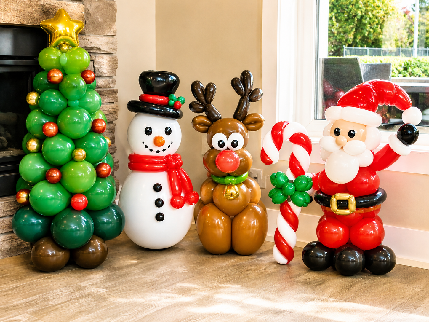 Christmas themed balloon creations